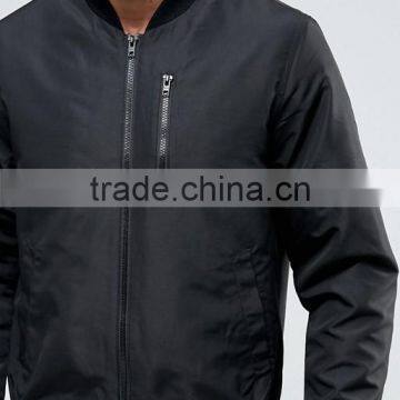 2017 High Quality New Design Durable 100% Polyester Smooth Mesh Lining Black Rib Cuffs Running Casual Men Bomber Jacket photo-3