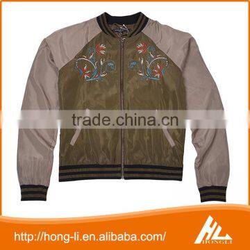 New style fashion custom lady's embroidered bomber jacket