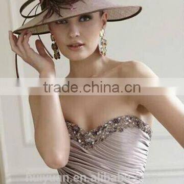 Elegant Knee Length Beaded Petite Mother of the Bride photo-2