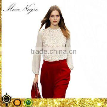 Latest Italy designs fashion lace blouse designs for lady on sale