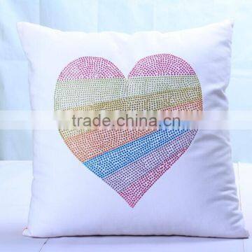 Rainbow Rhinestone Heart For Wholesale Decorative Pillow Covers