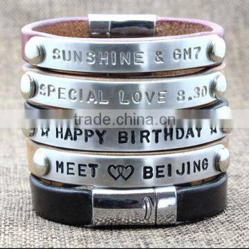 Italian Leather Bracelets Promotion Gift Letter Bracelets for Valentines photo-6