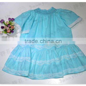 Children Clothes Latest Baby Girl Tops blue short Sleeve Baby Girl Shirt For Summer