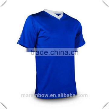 2014 wholesale new custom mens polyester soccer jersey contrast colors v neck plain design soccer uniforms football jerseys