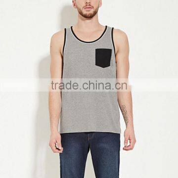 Men's muscle plain gray tank tops wholesale