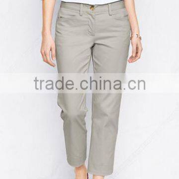 Fashionable women elastic waist polyester pockets design pants 2014