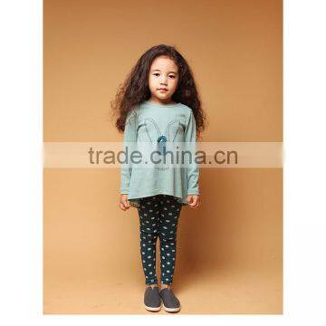 Girls Easter cotton outfit, 2014 spring of kids wear Girls long-sleeve dot outfit Korean bunny cloth set manufacturer wholesale