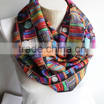 Bookshelf Infinity Scarf, Book Scarf, Library Scarf, Book Infinity Scarf, Accessories, Gift for Her photo-5