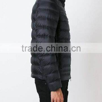 Wholesale High Quality Plain Dyed Dark Blue Down Feather Cotton Padded Coats Couples Winter Coats photo-3