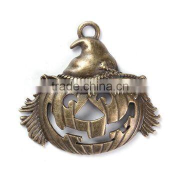 Zinc Based Alloy Halloween Pendants Pumpkin Antique Bronze