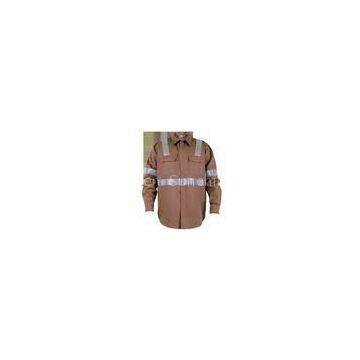 Coffee flame resistant work clothes outdoor mens jacket with hidden snaps