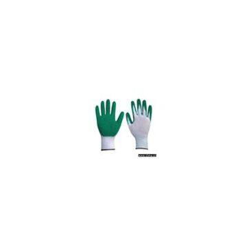 Sell 13g White Nylon Green Latex Coated Goffered Glove