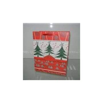 Printed Christmas Gift Bag With Glitter