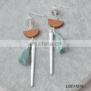 Tassel Worn silver dangle earring