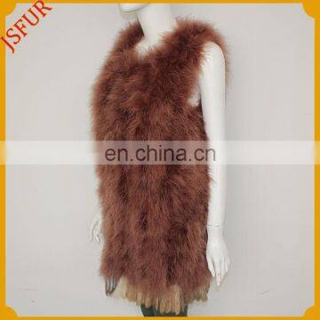 2015 Newest Unique Style Turkey Feather Vest Wholesale Clothing In Turkey Feather