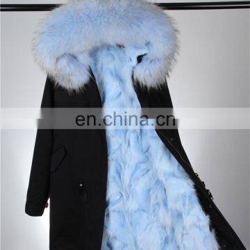 2016 newest real fox fur parka for women brand military winter parka Fur Lined Parka