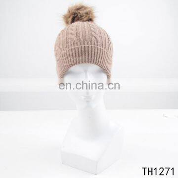 TOROS custom high quality hat knitted hat pompom warm winter hats for women