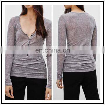 High Quality Clothing Manufacturers Ladies Polyester Spandex Blouse Wholesale Fashion Clothing NT7005