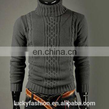 Turtleneck solid color fashion design pullovers men sweater