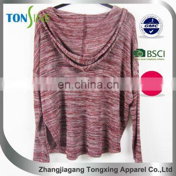 Woman's Wine Red Wear Rope Cap Pullovers photo-2