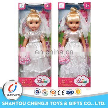 New baby fashion 14inch wedding doll dress up doll games for girls