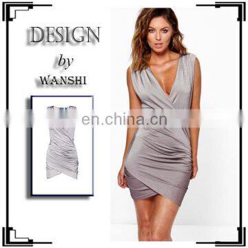 Hot!Sexy summer dress deep v-neck bodycon designer one piece party dress