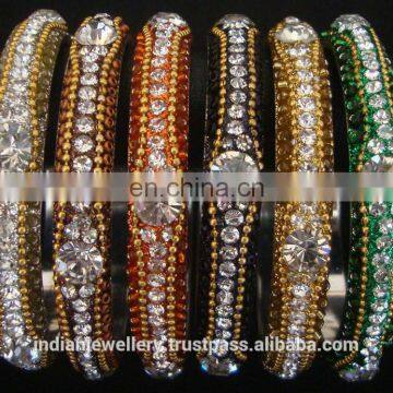 Crystal Rhinestone Jewelry Handmade Brass Bangle Manufacturer, Rhinestone Jewellery Bangle Exporter photo-6