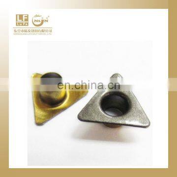 unique shaped triangular grommet for garment and handbags