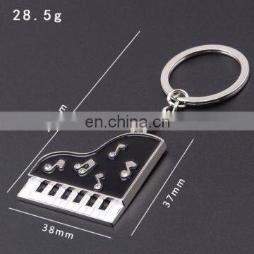 Custom Logo High Quality Beautiful Piano Metal Keychain photo-3
