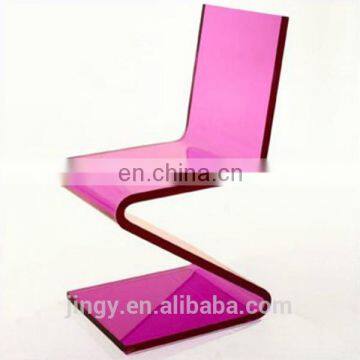 modern pink clear acrylic z shaped bar stool