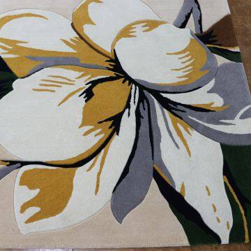 Beautiful Floral Cut Pile Area Rugs Wool Carpet Rug Living Room photo-3