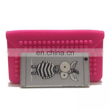 Block Recatangele Cluth Phone Card Holder Wallet Fashion Jelly Silicone Wallet Purse photo-6