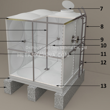 fiber glass plastic water tank/1000 liter fiberglass storage water tank