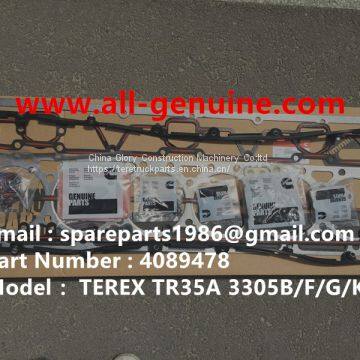 TEREX 4089478 GASKET SET UPPER CUMMINS TR35A 3305B 3305K 3305F 3305G OFF HIGHWAY RIGID DUMP TRUCK MINING HAULER TRANSMISSION