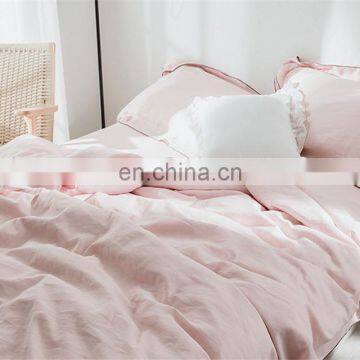 Amazon Hot Sales Home Luxury Bed Sheet Bedding Set Cotton/Microfiber Natural Pink photo-4