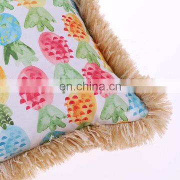 Watercolor Fruit Pineapple Decorative Pillow Cases Spun-Spun Square Cushion Covers for Home Sofa Couch photo-7