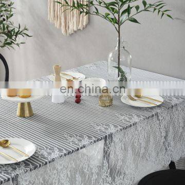 Rectangle Lace Tablecloth Christmas White Lace Wedding Table Cover Xmas Table Cloth Dinner Party Home Decor