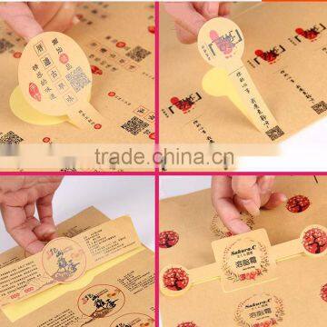 kraft paper stickers self adhesive stickers fot all kins of food,packaging bags,kraft paper label tags,stickers