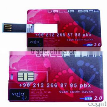 Factory provide business plastic credit memory card usb blank and full color USB card