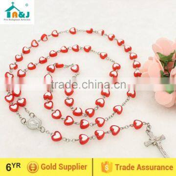 Hot sale religious catholic plastic rosary bead necklace