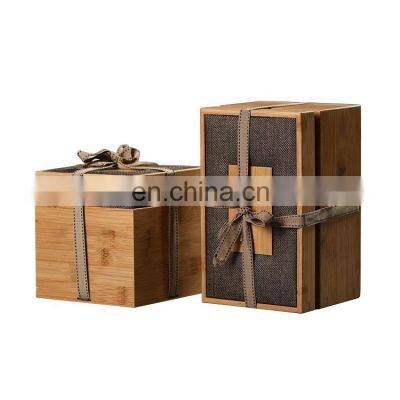 luxury watch box for men bamboo wooden engraved logo gift package box