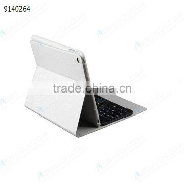 Bluetooth Keyboard for IPad Air,white Plastic Keyboard+ PU 360 Degree Rotating Cover With Removable photo-2