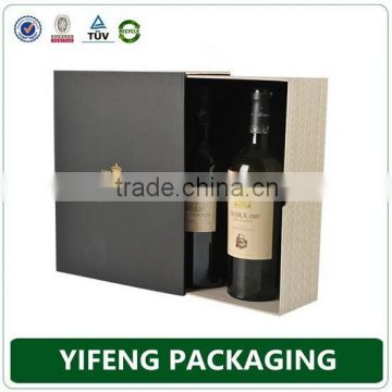 two bottle sliding wine box champagne packaging drawer box