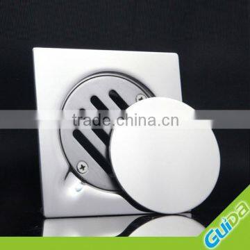 SS304/201 square polished stainless steel floor trap with net fixed