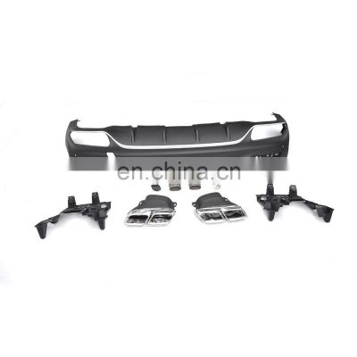 Plastic GLE350 Rear Diffuser for Mercede s Ben z GLE Class GLE350 GLE400 GLE63 AMG 2016-2017 with Exhaust