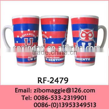 Promotional Ceramic Elegant Designed Beer Mug with V Shape for Brick Mug