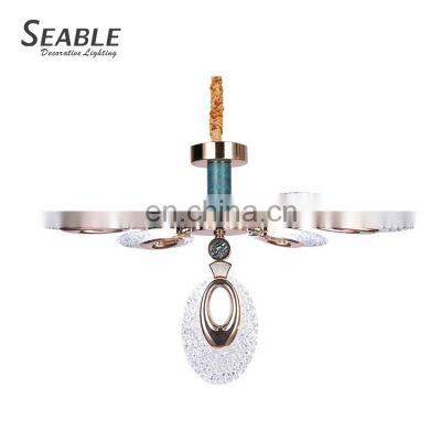 Wholesale Luxury Decoration Iron Acrylic Gold White Modern Living Room Bedroom Indoor LED Pendant Lamp