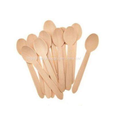 Disposable Small Birch Wooden Mini Dessert Spoon Ice Cream Wood Spoon