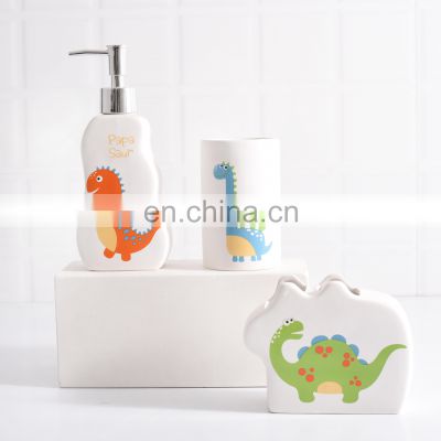 Cartoon baby ceramic bathroom accessories sets for kids