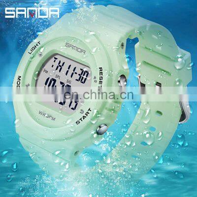 SANDA 6069 Women Watches LED Electronic Digital Waterproof Ladies Clock Female Wristwatch Watch Women Brand photo-2